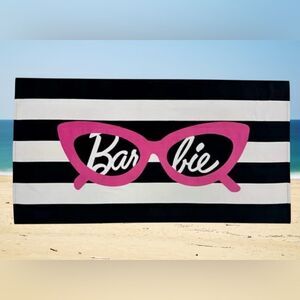 Barbie Black and White Stripe Beach Towel